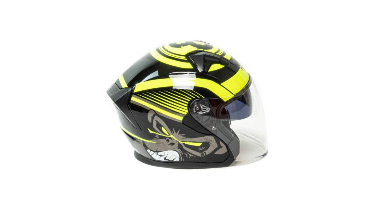 Шлем мото открытый HIZER (Хайзер) J228 (XL) #1 black/neon yellow