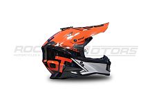 Шлем кроссовый ROCKOT (Рокот) RM-217 Trick (M) (серый/красный/черный глянцевый)