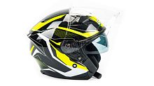 Шлем мото открытый GTX 278 (L) #2 BLACK/FLUO YELLOW WHITE (2 визора)