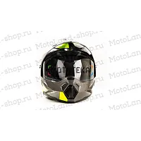 Шлем мото мотард HIZER (Хайзер) J6802 №1 (M) gray/lemon (2 визора)