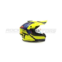 Шлем кроссовый ROCKOT (Рокот) RM-217 Evo GL (S) (жёлтый/чёрный/красный глянцевый)