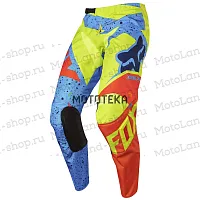 Штаны для мотокросса (детские) FOX (Фокс) №2 / Blue/Neon-Green (рост 130-140 см)