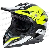 Шлем мото кроссовый HIZER (Хайзер) 915 №7 (M) neon/yellow/white