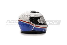 Шлем интеграл с очками ROCKOT (Рокот) RM-133 Daring (M) (белый/синий/красный глянцевый)
