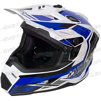 Шлем мото кроссовый HIZER (Хайзер) J6801 №6 (XL) white/blue