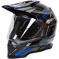 Шлем мото мотард HIZER (Хайзер) B6197-1 №6 (S) black/blue