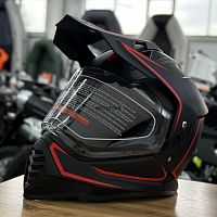 Шлем мото мотард Мототека ( MOTOTEKA ) WS 902 MATT BLACK/RED XS