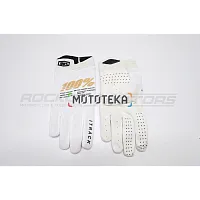 Мотоперчатки кроссовые 100% #4 (XL, белый)