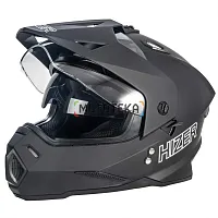 Шлем мото мотард HIZER (Хайзер) J6802 №3 (XL) matt black (2 визора)