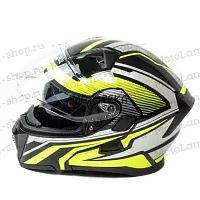 Шлем мото модуляр HIZER (Хайзер) J5906 №1 (M) black/neon yellow (2 визора)