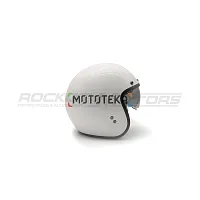 Шлем открытый с козырьком ROCKOT (Рокот) RM-391 Classic White (XL) (белый глянцевый однотонный)