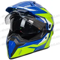 Шлем мото мотард HIZER (Хайзер) J6808 №2 (S) yellow/blue