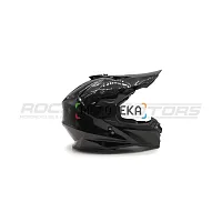 Шлем кроссовый ROCKOT (Рокот) RM-217 Dark GL (XL) (чёрный глянцевый однотонный)