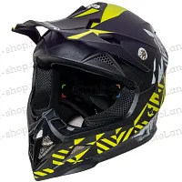 Шлем мото кроссовый HIZER (Хайзер) 211 №2 (L) black/green (подростковый)