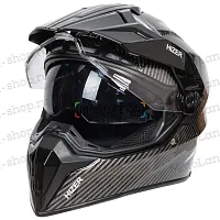Шлем мото мотард HIZER (Хайзер) J6808 №4 (L) carbon (2 визора)