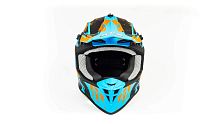 Шлем мото кроссовый GTX 633 (S) #2 BLUE/ORANGE BLACK