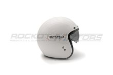Шлем открытый с козырьком ROCKOT (Рокот) RM-391 Classic White (M) (белый глянцевый однотонный)