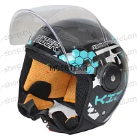 Шлем мото открытый HIZER (Хайзер) J511 №2 blue/black (S) детский