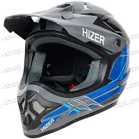 Шлем мото кроссовый HIZER (Хайзер) J6805 №4 (S) grey/blue
