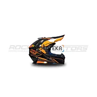 Шлем кроссовый ROCKOT (Рокот) RM-217 Kinetic GL (XS) (чёрный/оранжевый глянцевый)