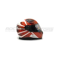 Шлем интеграл с очками ROCKOT (Рокот) RM-133 Warcry (XS) (красный/белый глянцевый)