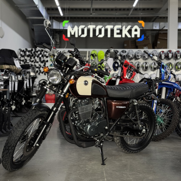 Мотоцикл дорожный Мотомир COMBAT SCRAMBLER 400 коричневый с ПТС | Мототека